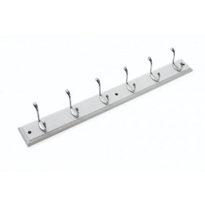 6 Polished Chrome Hook Wall White