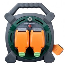 2 Socket Weatherproof 20M 13A Perf Case Reel