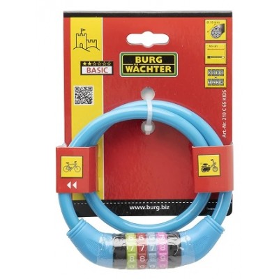 10mm Kids Combination Bike Lock, Assorted Colours