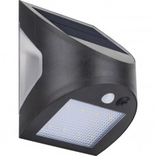 Outdoor Solar Wall Light with PIR Motion Sensor - Black