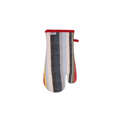 Recycled Cotton Striped Gauntlet - Red