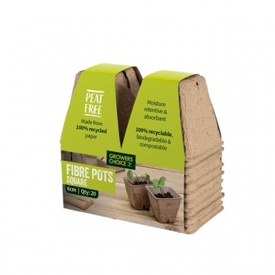 Square Peat Free Pots 20 x 6cm