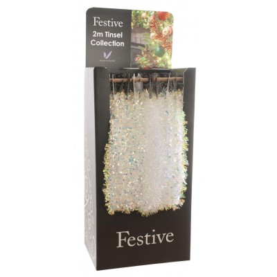 200cm 3 Assorted Irridescent Tinsel