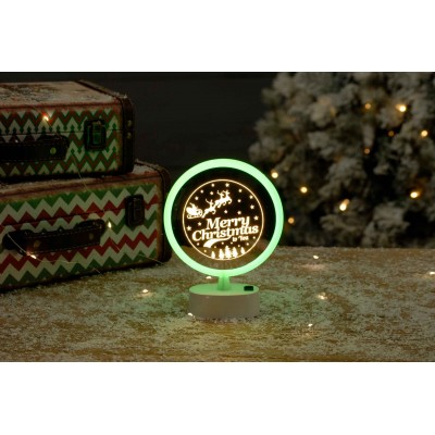 17cm Green Neon Christmas Scene Lamp