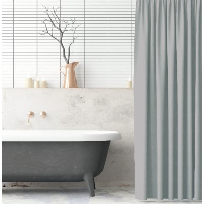Grey Polyester Shower Curtain