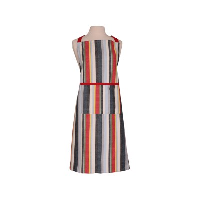 Recycled Cotton Striped Red Adult Apron