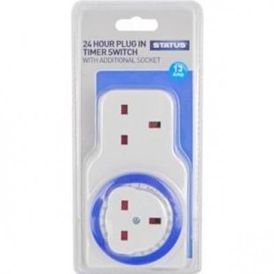 24 Hour Mechanical Timer Switch with Additional Socket