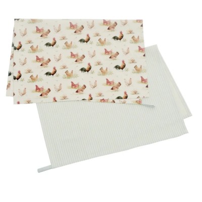 Pecking Order Set of 2 Cotton Tea Towels
