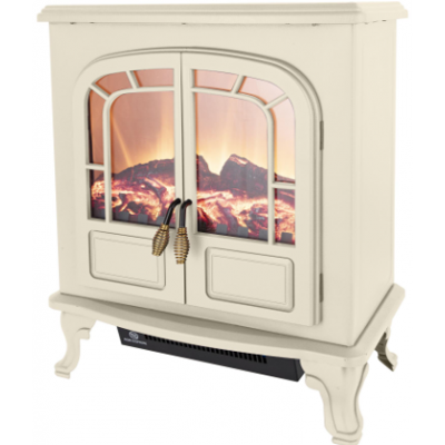 2KW 2-Door Log  Effect Stove Fire in Cream
