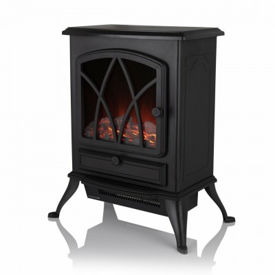 2KW 2-Door Log  Effect Stove Fire in Black
